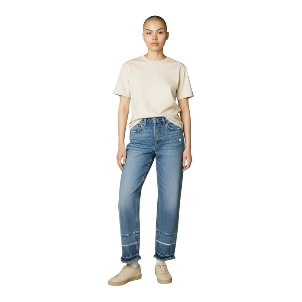 Abercrombie & Fitch Ultra High Rise Ankle Straight Curve Love Released Hem Jeans
